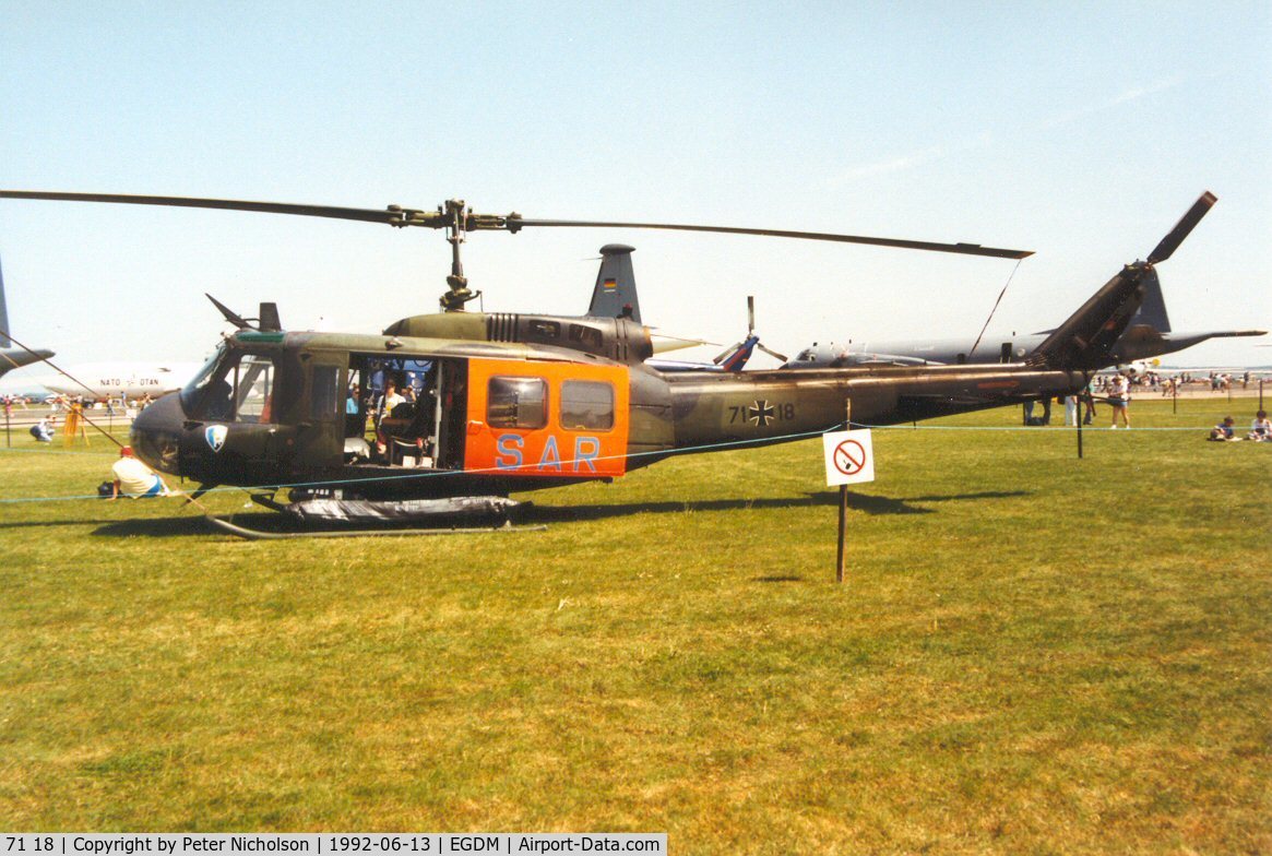 71 18, Bell (Dornier) UH-1D Iroquois (205) C/N 8178, UH-1D Iroquois, callsign German Air Force 060, of LTG-64 on display at the 1992 Boscombe Down Air Tournament Intnl.