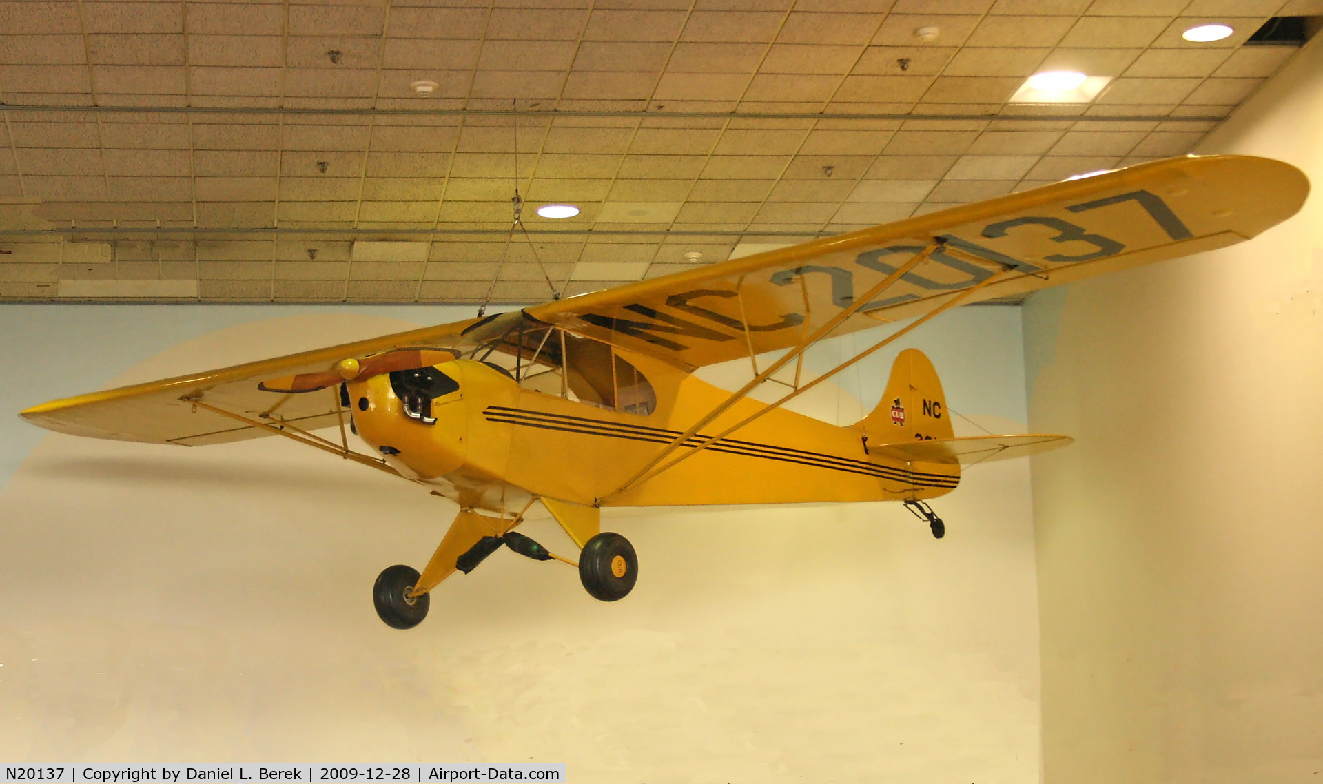 N20137, Piper J-2 C/N 1937, An early Cub on display at the Smithsonian National Air & Space Museum, Washington, DC.