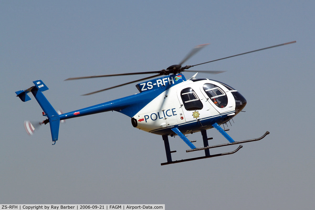 ZS-RFH, McDonnell Douglas 369E C/N 0520E, Used by the South African Police Service. Seen departing from Rand.
