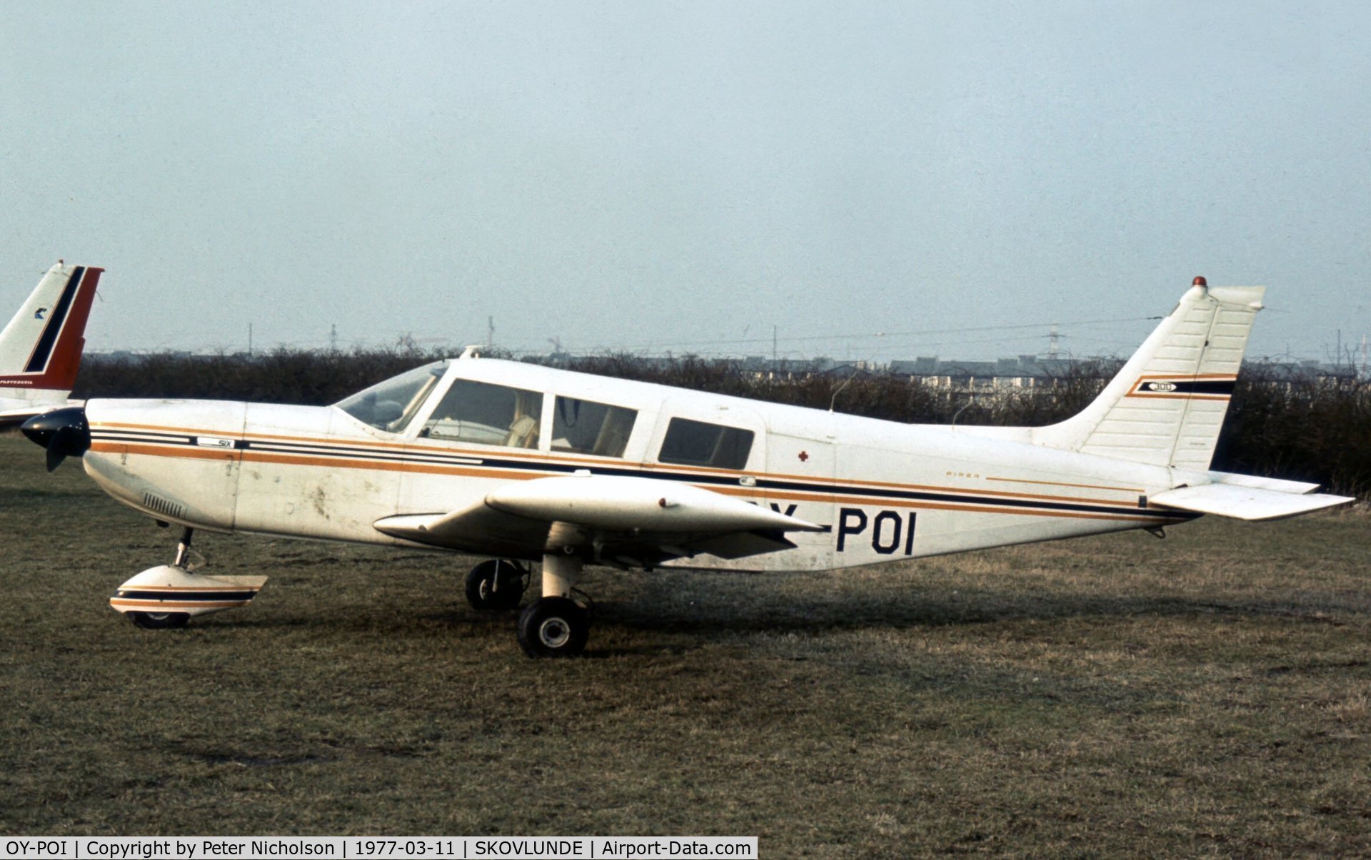 OY-POI, Piper PA-32-300 Cherokee Six Cherokee Six C/N 32-7340158, Cherokee Six based at Skovlunde Airfield in March 1977 - the airfield closed in December 1980.