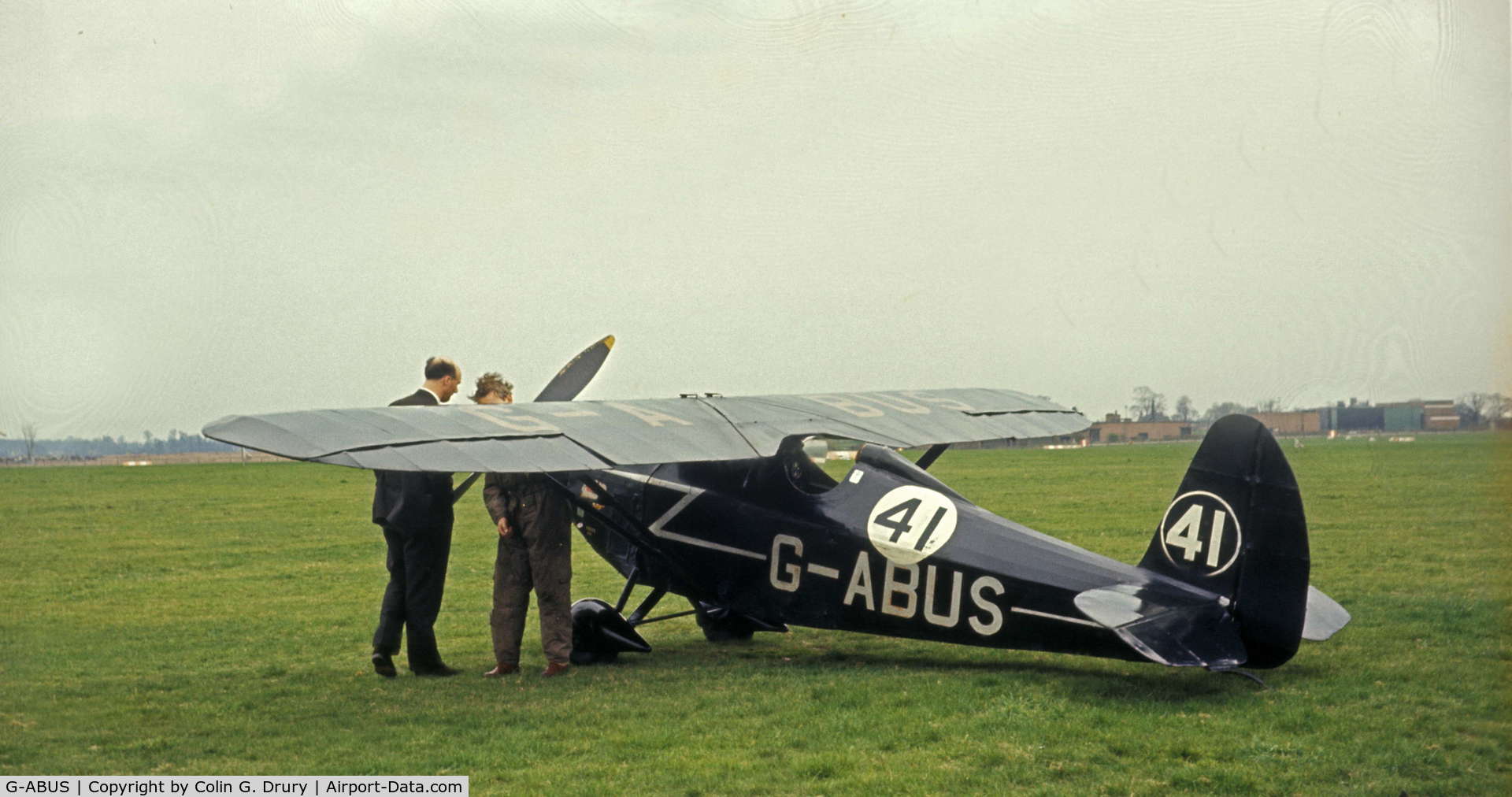G-ABUS, 1931 Comper CLA-7 Swift C/N S32/4, Taken 1960's in UK Midlands