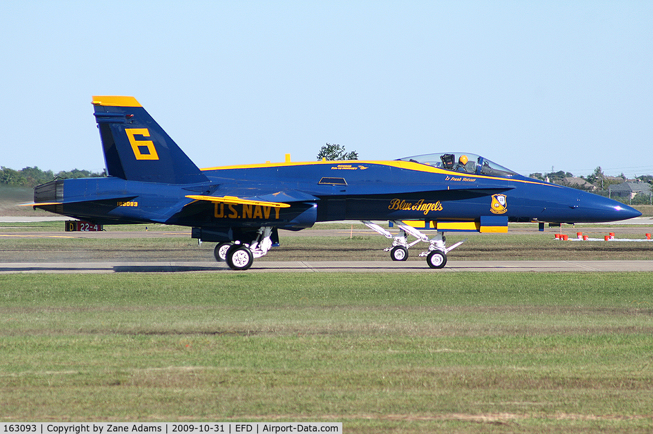 163093, McDonnell Douglas F/A-18A Hornet C/N 0475/A391, USN Blue Angels at the Wings Over Houston Airshow