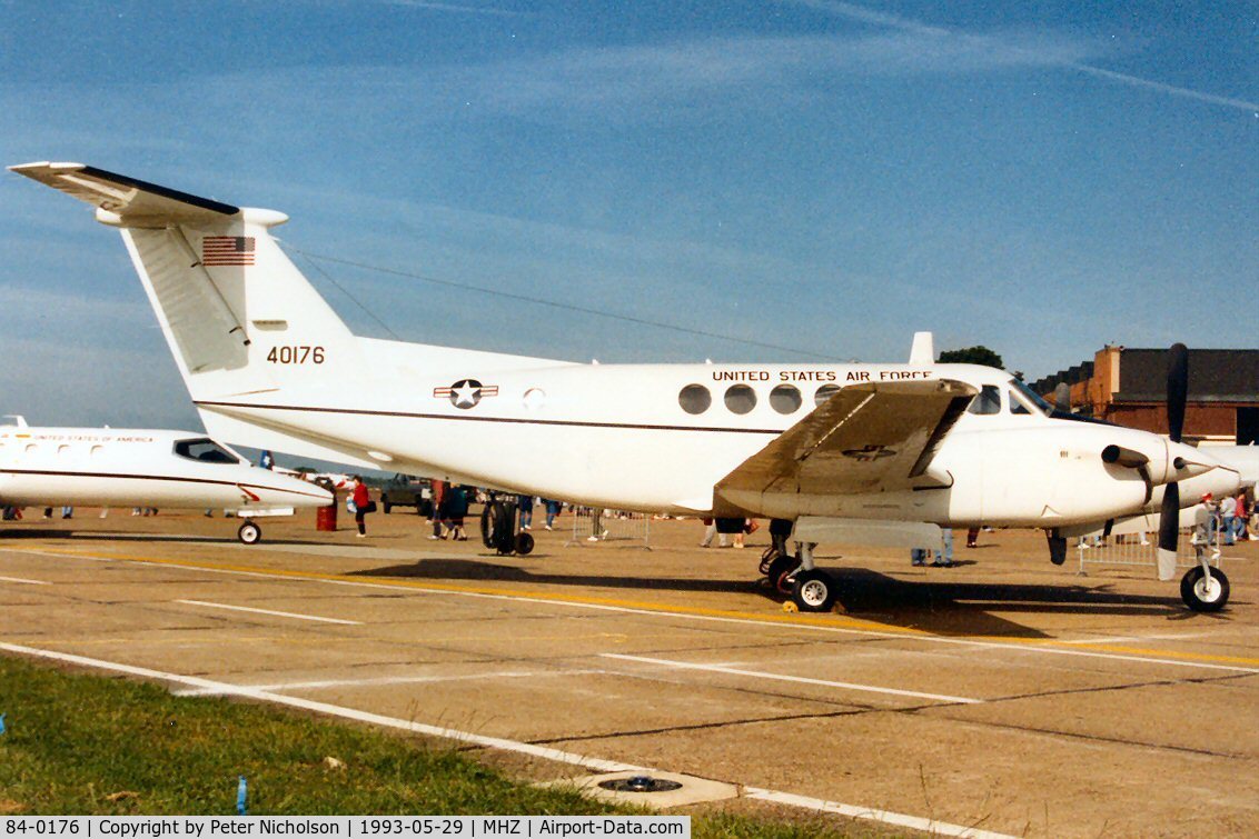 84-0176, 1984 Beech C-12F Huron C/N BL-106, C-12F Huron of 58th Airlift Squadron at Ramstein on display at the 1993 Mildenhall Air Fete.