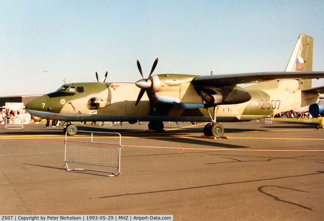 2507, Antonov An-26 C/N 12507, An-26 Curl of the Czech Air Force on display at the 1993 Mildenhall Air Fete.