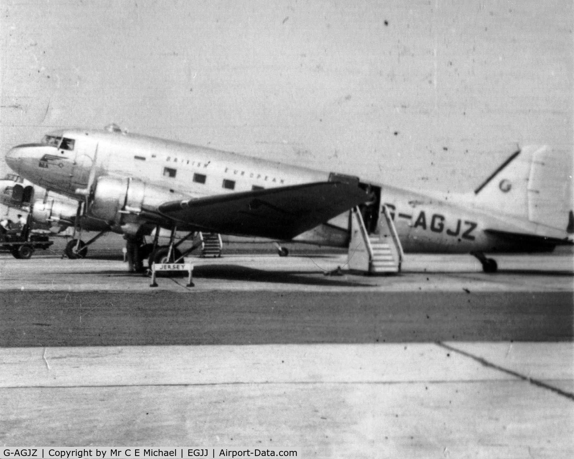 G-AGJZ, 1943 Douglas C-47A Skytrain (DC-3) C/N 12054, 1940 on Jersey apron