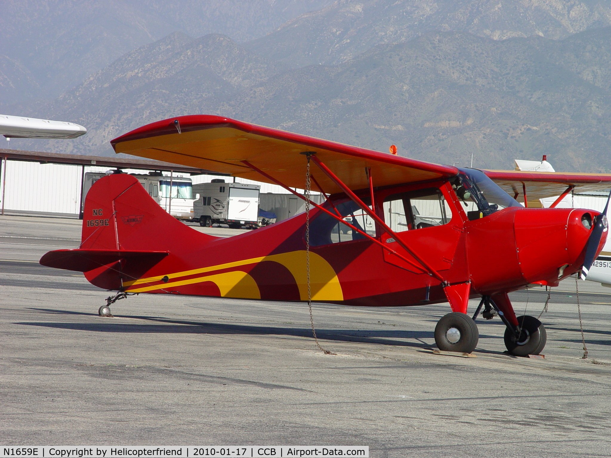 N1659E, 1946 Aeronca 7AC Champion C/N 7AC-5225, Parked by Maniac Mike's