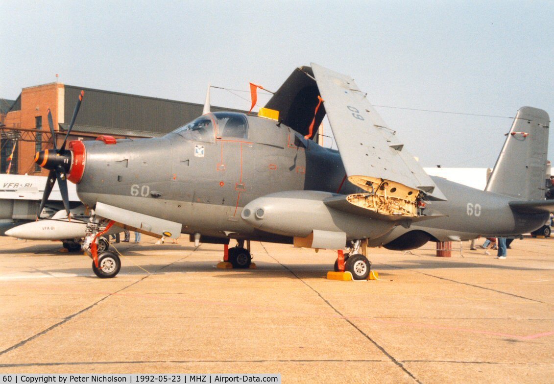 60, Breguet Br.1050 Alize C/N 60, Alize of 4 Flotille French Aeronavale in the static park at the 1992 Mildenhall Air Fete.