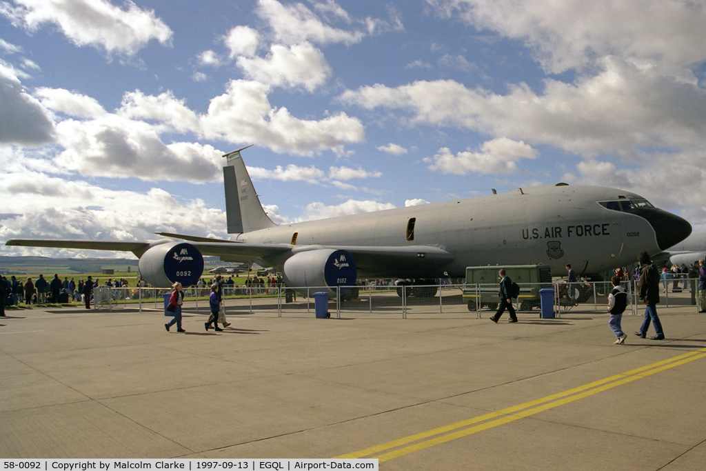 58-0092, 1958 Boeing KC-135R Stratotanker C/N 17837, Boeing KC-135R Stratotanker at RAF Leuchars in 1997.