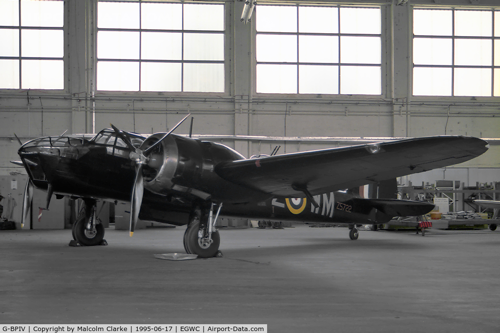 G-BPIV, 1943 Bristol 149 Bolingbroke Mk.IVT C/N 10201, Bristol Bolingbroke lVT at the Aerospace Museum, RAF Cosford in 1995.