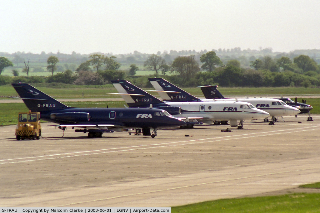 G-FRAU, 1967 Dassault Falcon (Mystere) 20C C/N 97, Dassault Falcon Mystere 20DC at Durham Tees Valley in 2003.