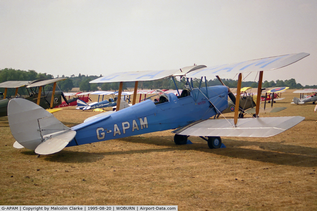 G-APAM, 1939 De Havilland DH-82A Tiger Moth II C/N 3874, De Havilland DH82A Tiger Moth ll at Woburn Abbey in 1995.