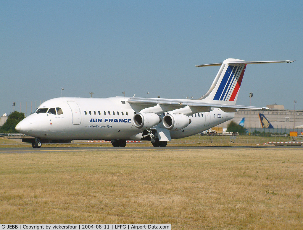 G-JEBB, 1991 British Aerospace BAe.146-300 C/N E3185, British European, operating for Air France.