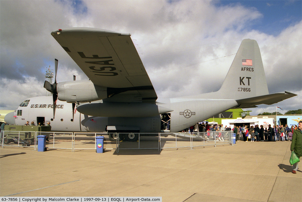 63-7856, 1963 Lockheed C-130E Hercules C/N 382-3926, Lockheed C-130E Hercules at RAF Leuchars Air Show in 1997.