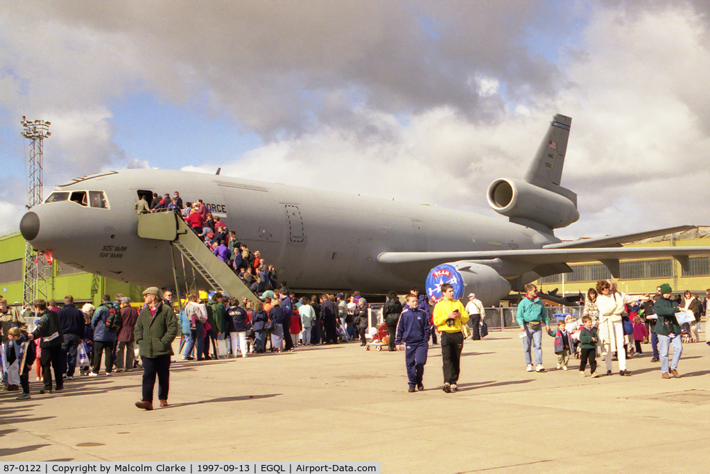 87-0122, 1987 McDonnell Douglas KC-10A Extender C/N 48308, McDonnell Douglas KC-10A Extender at RAF Leuchar's Air Show in 1997.