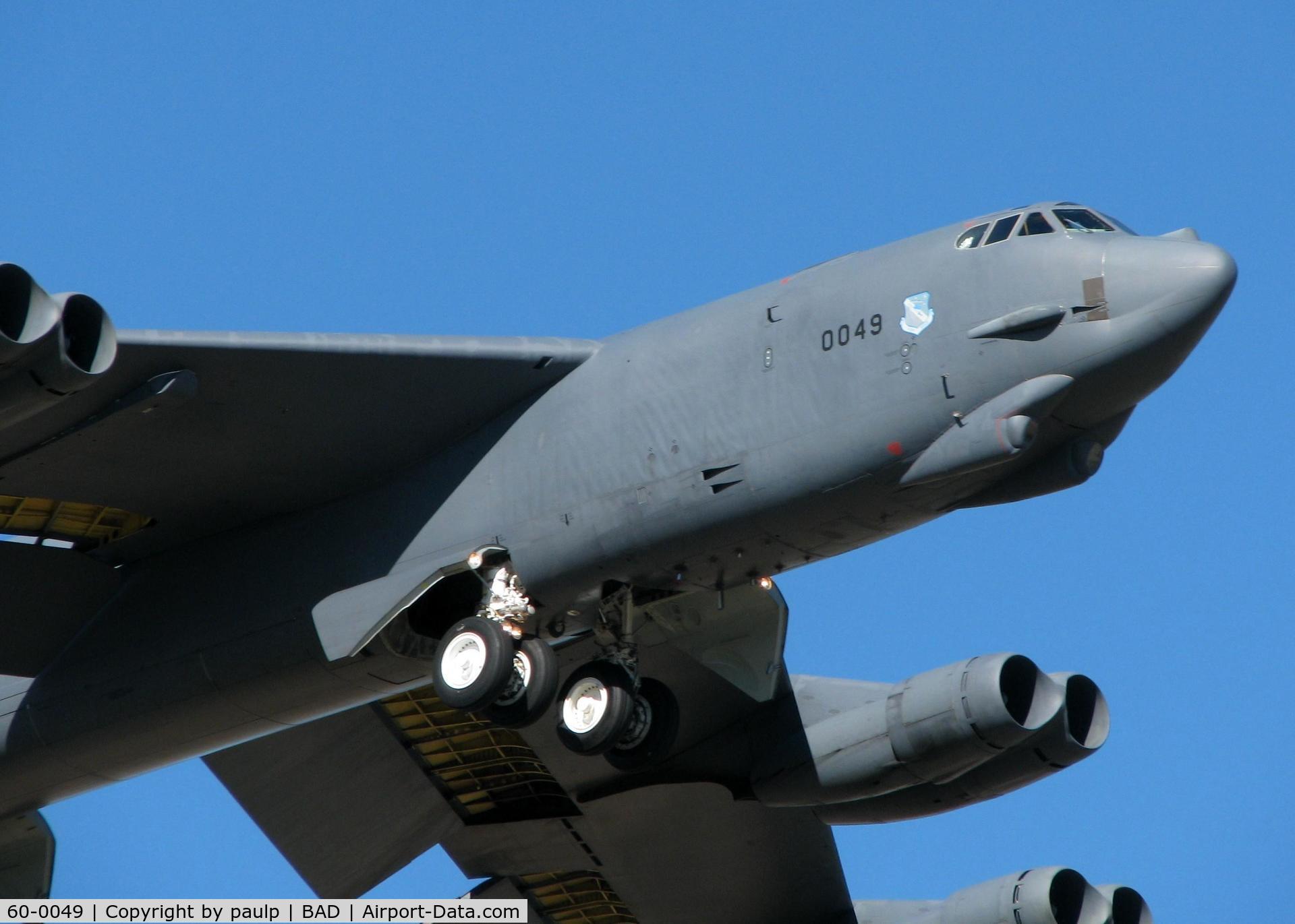 60-0049, 1960 Boeing B-52H Stratofortress C/N 464414, B-52H landing back at Barksdale Air Force Base.