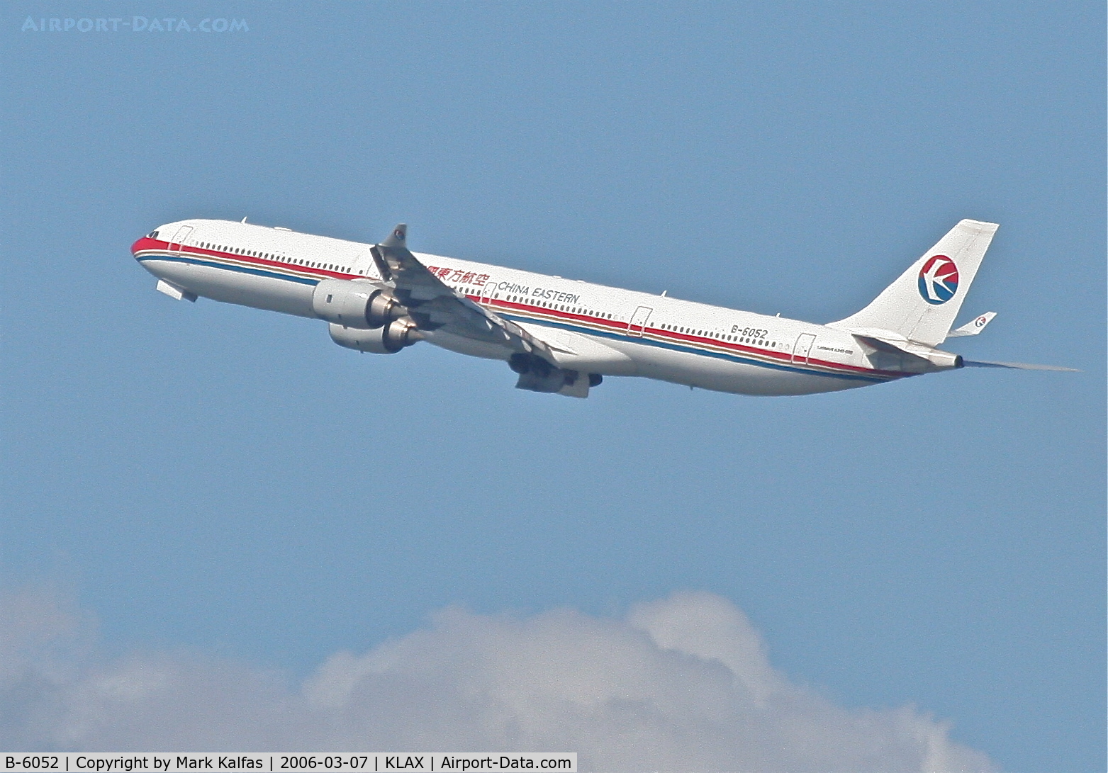 B-6052, 2003 Airbus A340-642 C/N 514, China Eastern A340-642 , 24L departure KLAX.