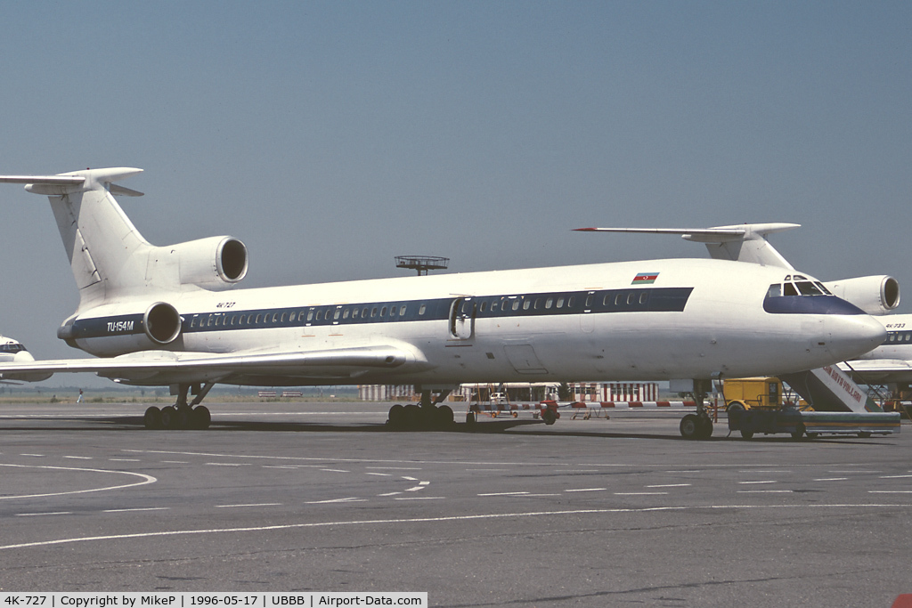 4K-727, 1986 Tupolev Tu-154M C/N 86A727, Still operational with Turan Air in 2009.