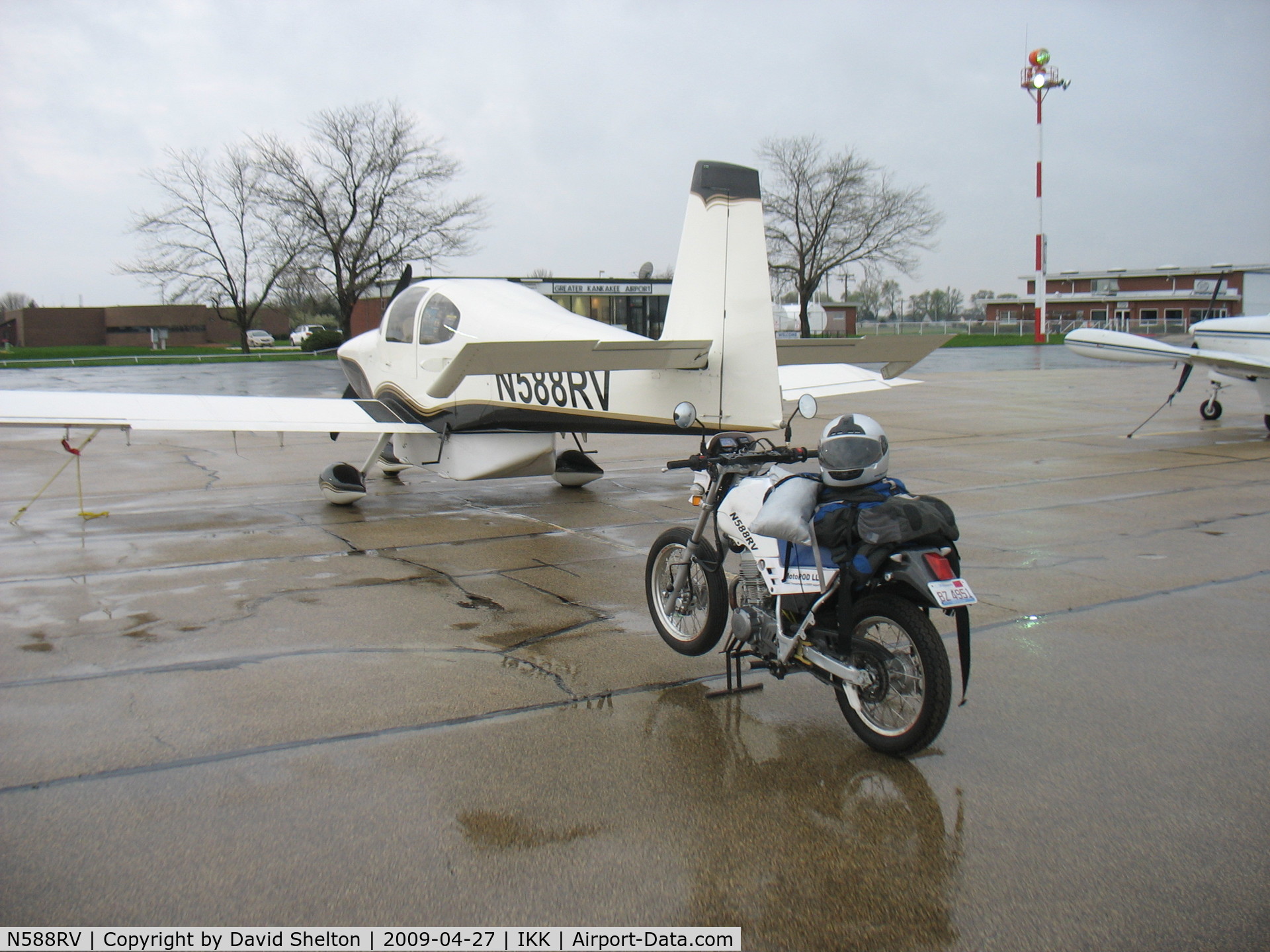 N588RV, 2007 Vans RV-10 C/N 40545, Waiting for the weather to clear. Used the motorcycle to find dinner and hotel.