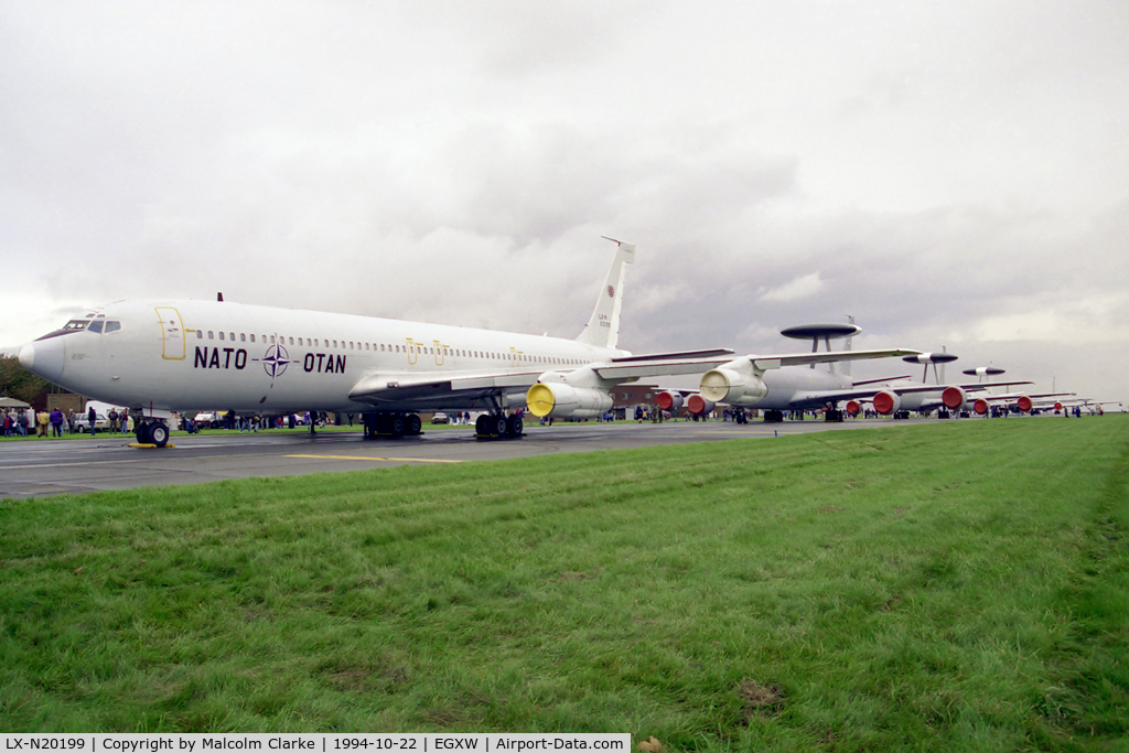 LX-N20199, 1969 Boeing 707-329C C/N 20199, Boeing 707-329C LX-N20199 at RAF Waddington's Photocall in 1994.