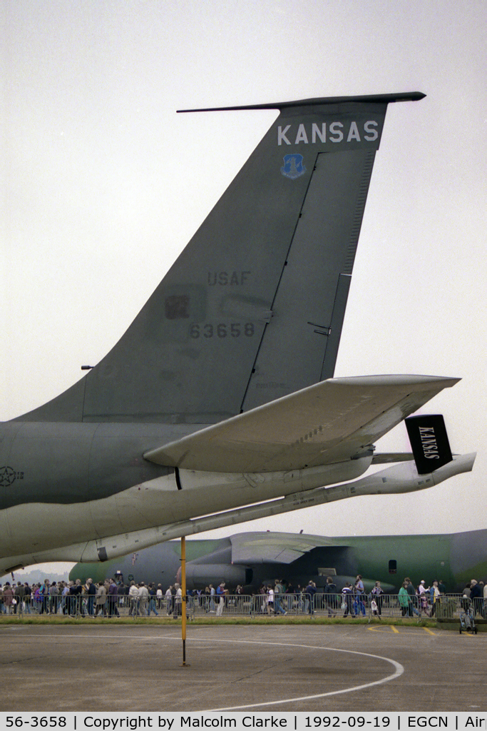 56-3658, 1956 Boeing KC-135E-BN Stratotanker C/N 17407, Boeing KC-135E Stratotanker at RAF Finningley in 1992.