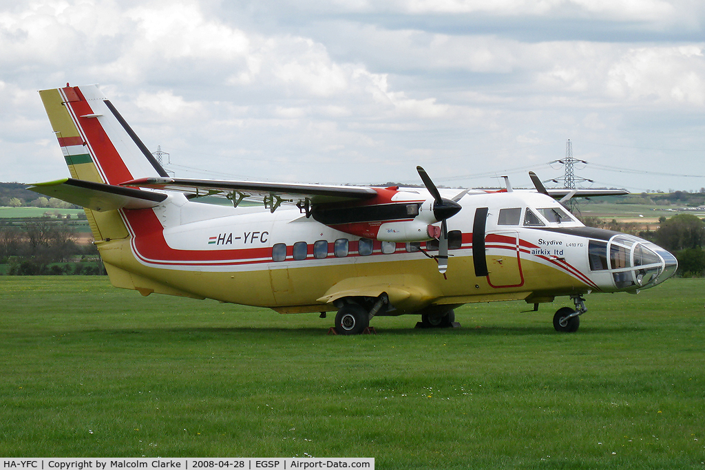 HA-YFC, 1985 Let L-410FG Turbolet C/N 851528, Let L-410FG Turbolet at Peterborough Sibson Airfield in 2008.