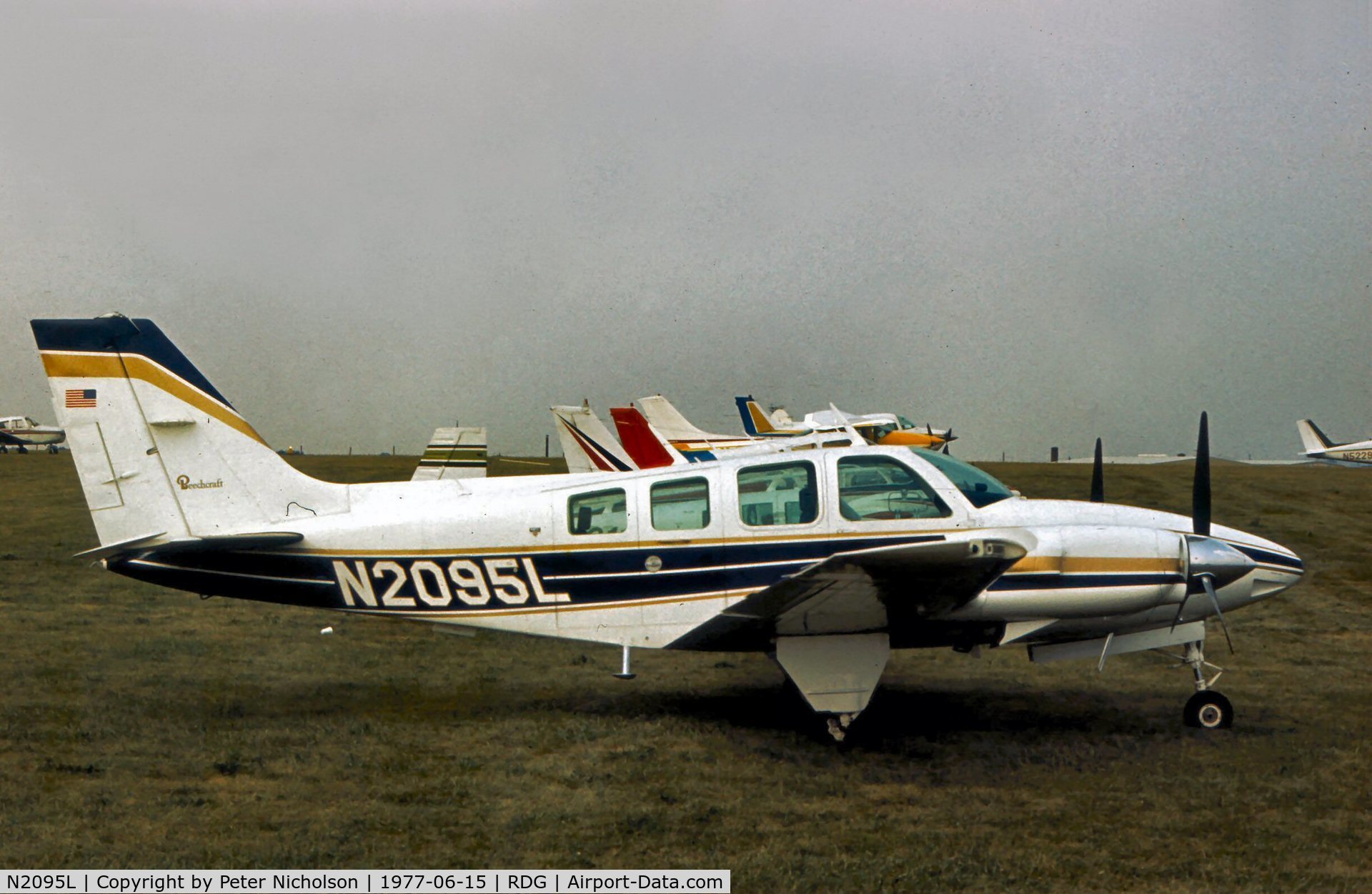 N2095L, 1976 Beech 58TC Baron C/N TK-21, Beech 58TC Baron seen at the 1977 Reading Airshow.