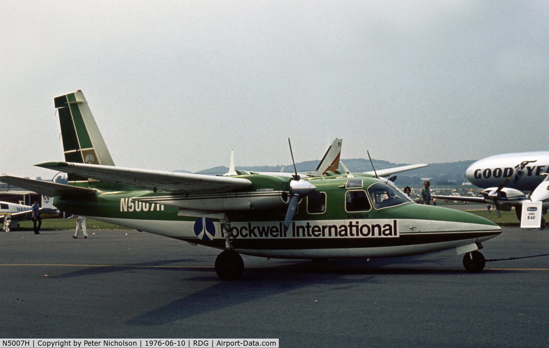 N5007H, 1973 Aero Commander 500S Shrike Commander Shrike Commander C/N 3117, Rockwell demonstrated this Commander 500S at the 1976 Reading Airshow.