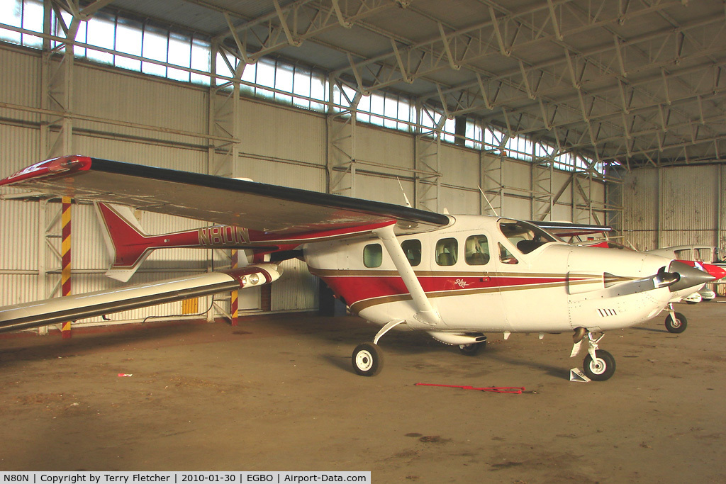 N80N, 1974 Cessna T337G Turbo Super Skymaster C/N P3370197, Part of a busy aviation scene at Wolverhampton (Halfpenny Green) Airport on a crisp winters day