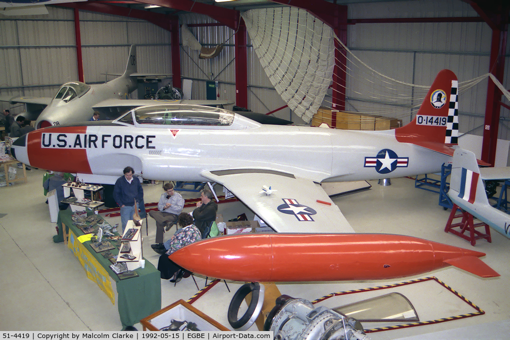 51-4419, 1949 Lockheed T-33A Shooting Star C/N 580-5714, Lockheed T-33A at the Midland Air Museum, Coventry Airport in 1992.