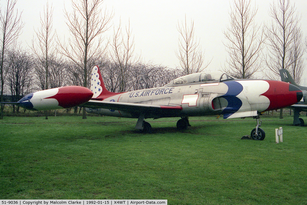 51-9036, 1951 Lockheed T-33A Shooting Star C/N 580-6820, Lockheed T-33A at the Newark Air Museum, Winthorpe in 1992.