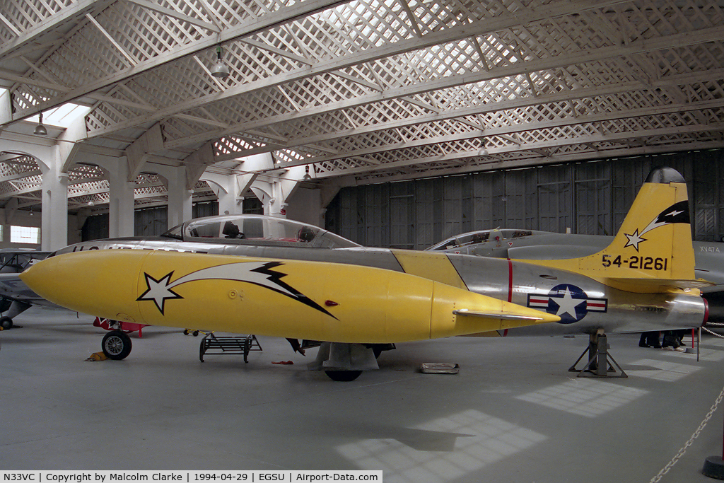 N33VC, 1954 Canadair CT-133 Silver Star 3 C/N T33-261, Lockheed T-33A at the Imperial War Museum, Duxford in 1994.