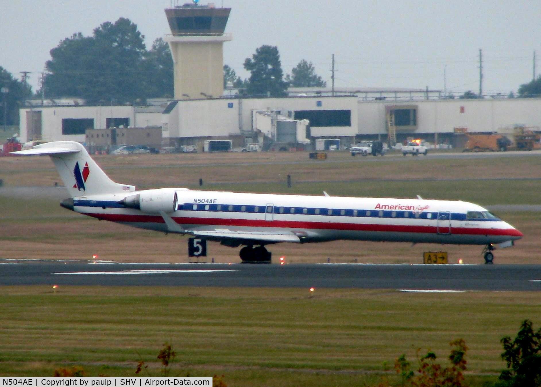N504AE, Bombardier CRJ-701 (CL-600-2C10) Regional Jet C/N 10044, Landing at Shreveport Regional.
