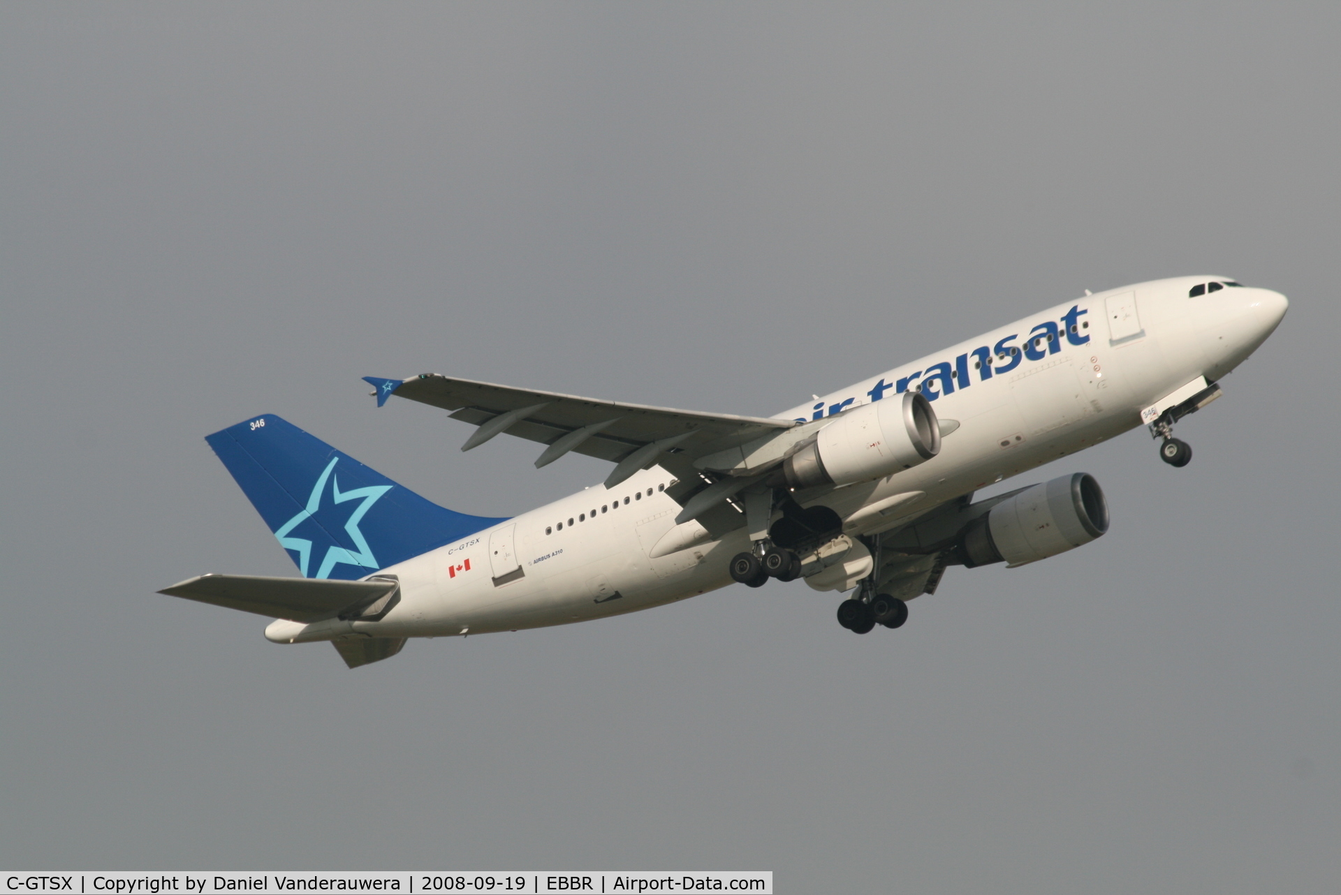 C-GTSX, 1989 Airbus A310-304 C/N 527, Flight TSC155 is taking off from RWY 07R