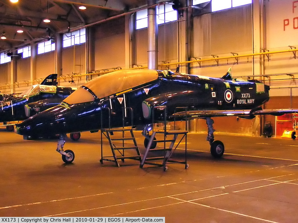 XX173, 1977 Hawker Siddeley Hawk T.1 C/N 020/312020, in storage at RAF Shawbury