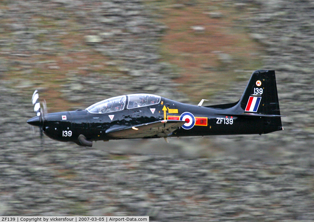 ZF139, 1988 Short S-312 Tucano T1 C/N S005/T5, Royal Air Force. Operated by 207 (R) Squadron. Dunmail Raise, Cumbria.
