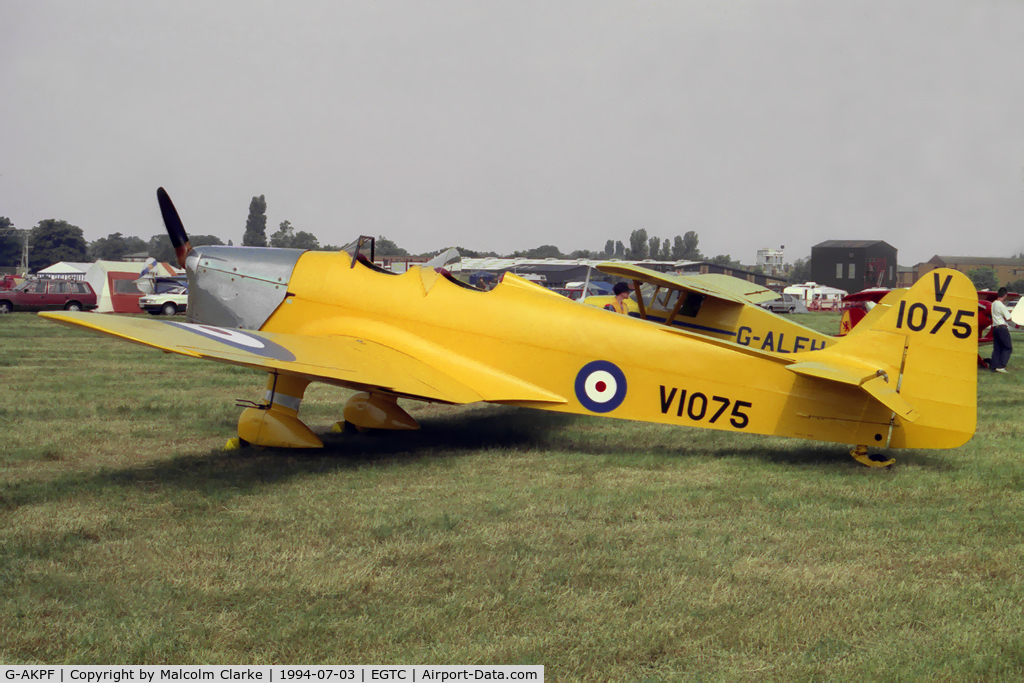 G-AKPF, 1941 Miles M14A Hawk Trainer 3 C/N 2228, Miles M-14A Hawk Trainer 3 at the 1994 PFA Rally, Cranfield, UK.