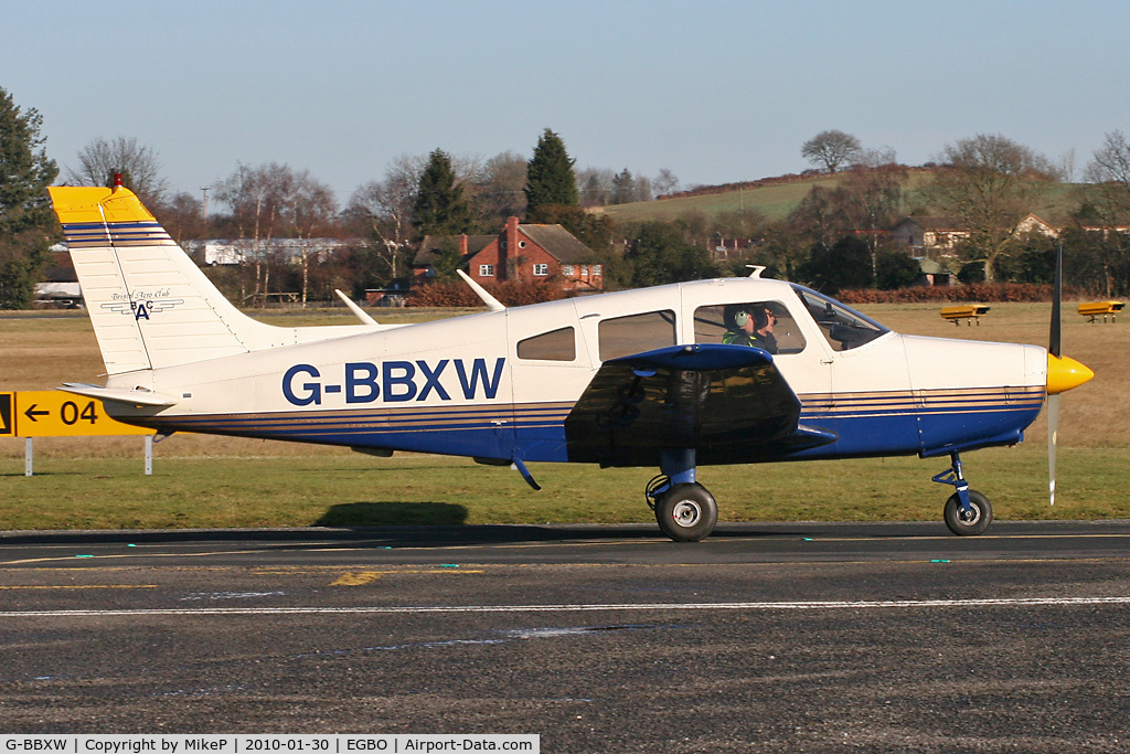 G-BBXW, 1973 Piper PA-28-151 Cherokee Warrior C/N 28-7415050, Heading to the A5 hold for Runway 34.