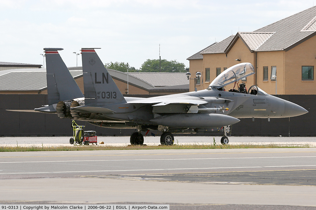 91-0313, 1991 McDonnell Douglas F-15E Strike Eagle C/N 1220/E178, McDonnell Douglas F-15E Strike Eagle at RAF Lakenheath in 2006.