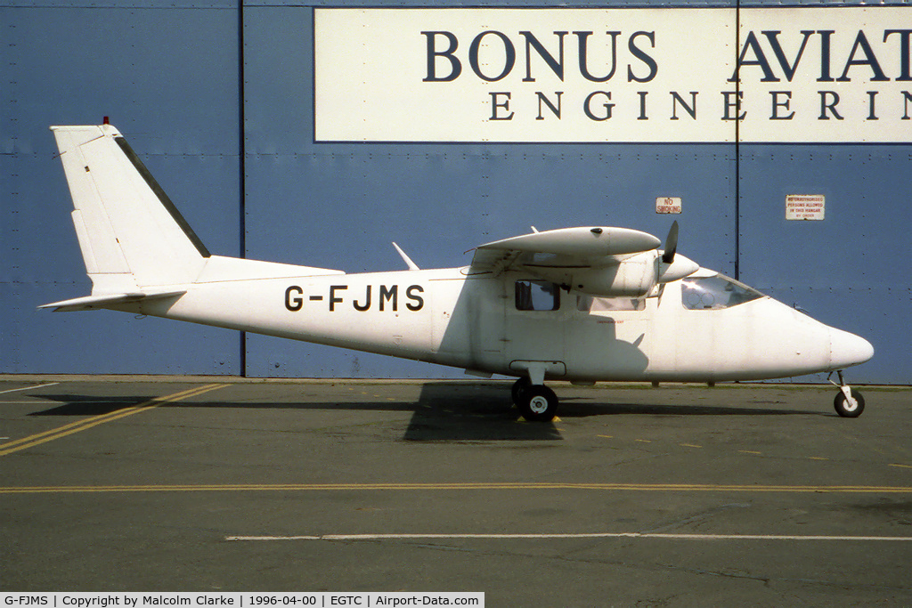 G-FJMS, 1977 Partenavia P-68B C/N 113, Partenavia P-68B Victor at Cranfield Airport in 1996.