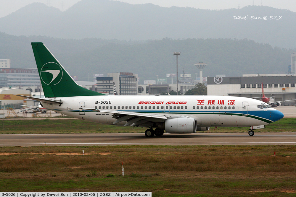 B-5026, 2001 Boeing 737-7BX C/N 30742, Shenzhen Airlines Boeing 737-700