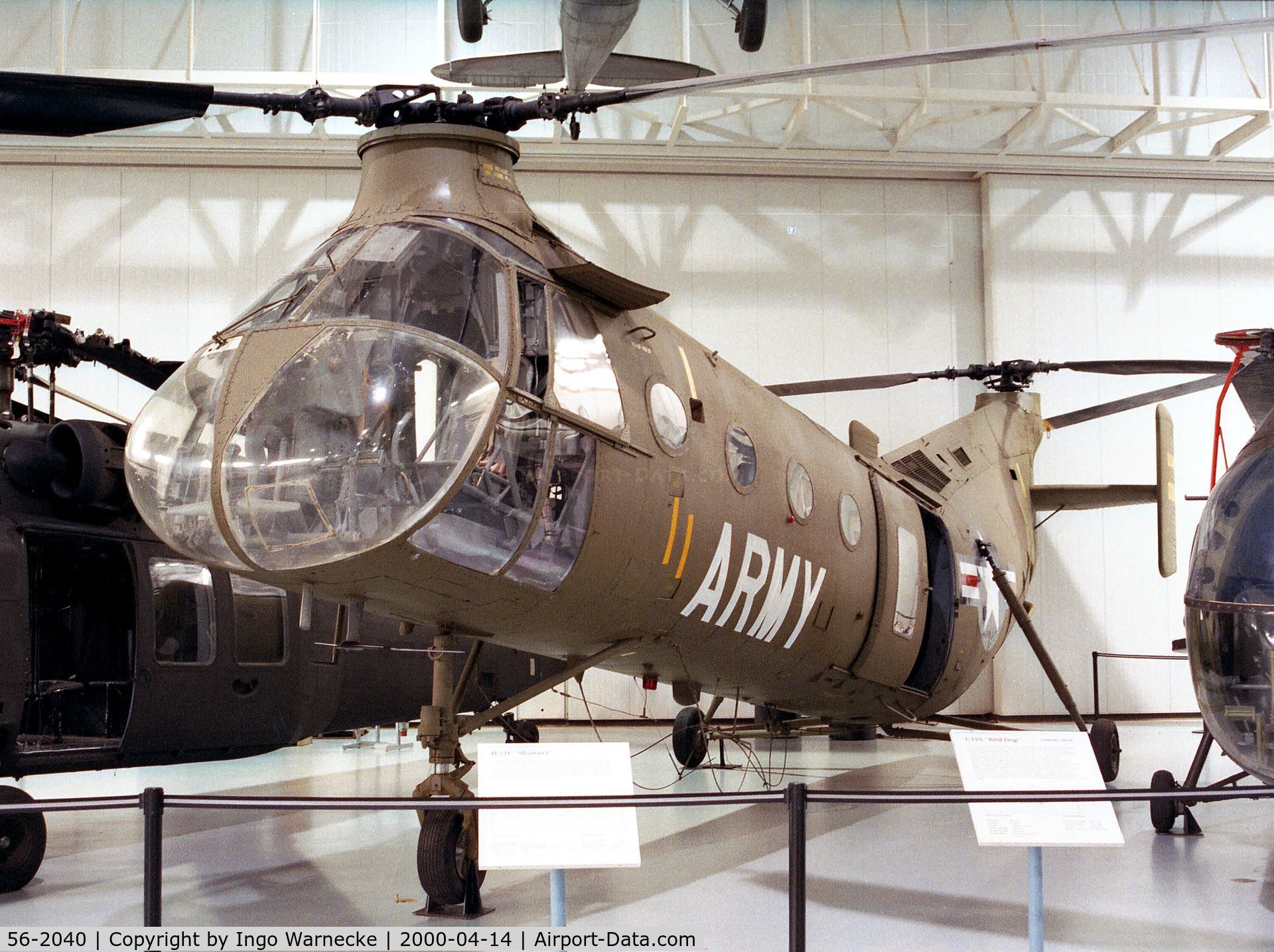 56-2040, Vertol CH-21C Shawnee C/N C.202, Piasecki (Vertol) CH-21C Shawnee of the US Army Aviation at the Army Aviation Museum, Ft Rucker AL