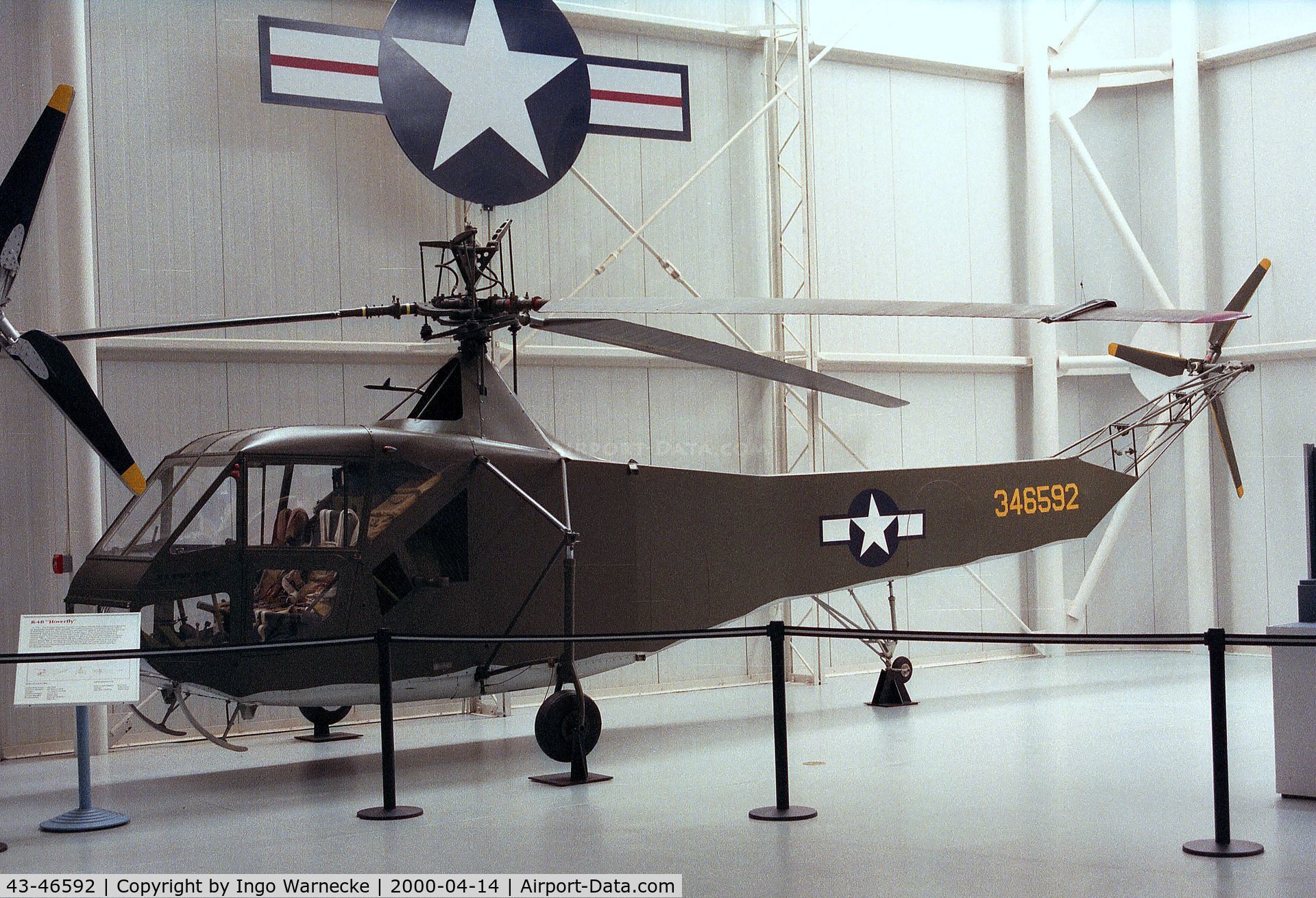 43-46592, 1943 Sikorsky R-4B Hoverfly C/N 136, Sikorsky R-4B Hoverfly of the US Army Aviation at the Army Aviation Museum, Ft Rucker AL