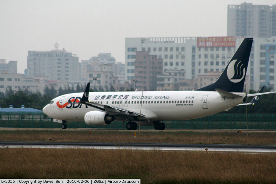 B-5335, 2007 Boeing 737-8FH C/N 35097, shandongair