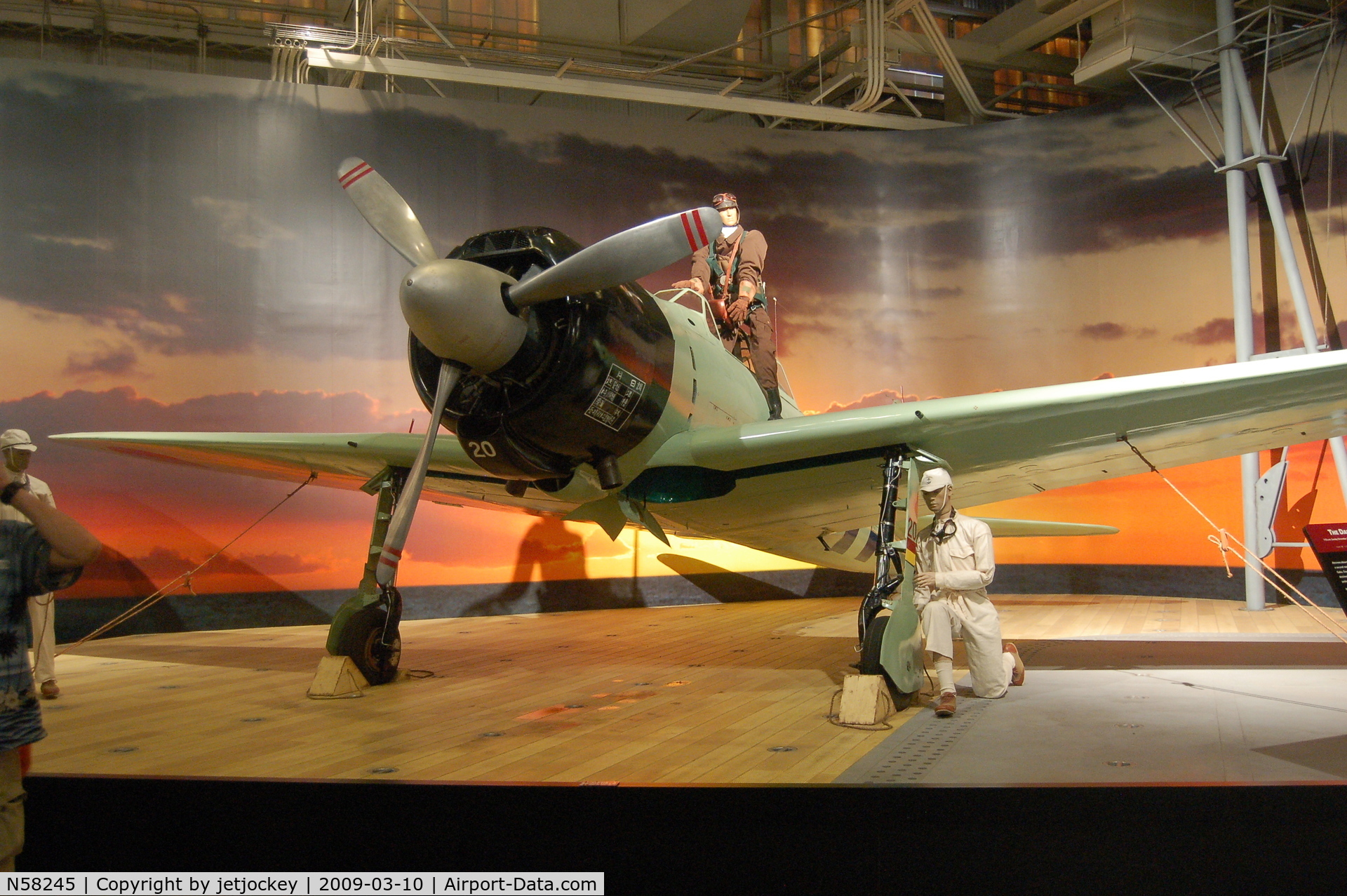N58245, Mitsubishi A6M2-21 Zero C/N 807, A6M2 Zero on display at The Pacific Aviation Museum