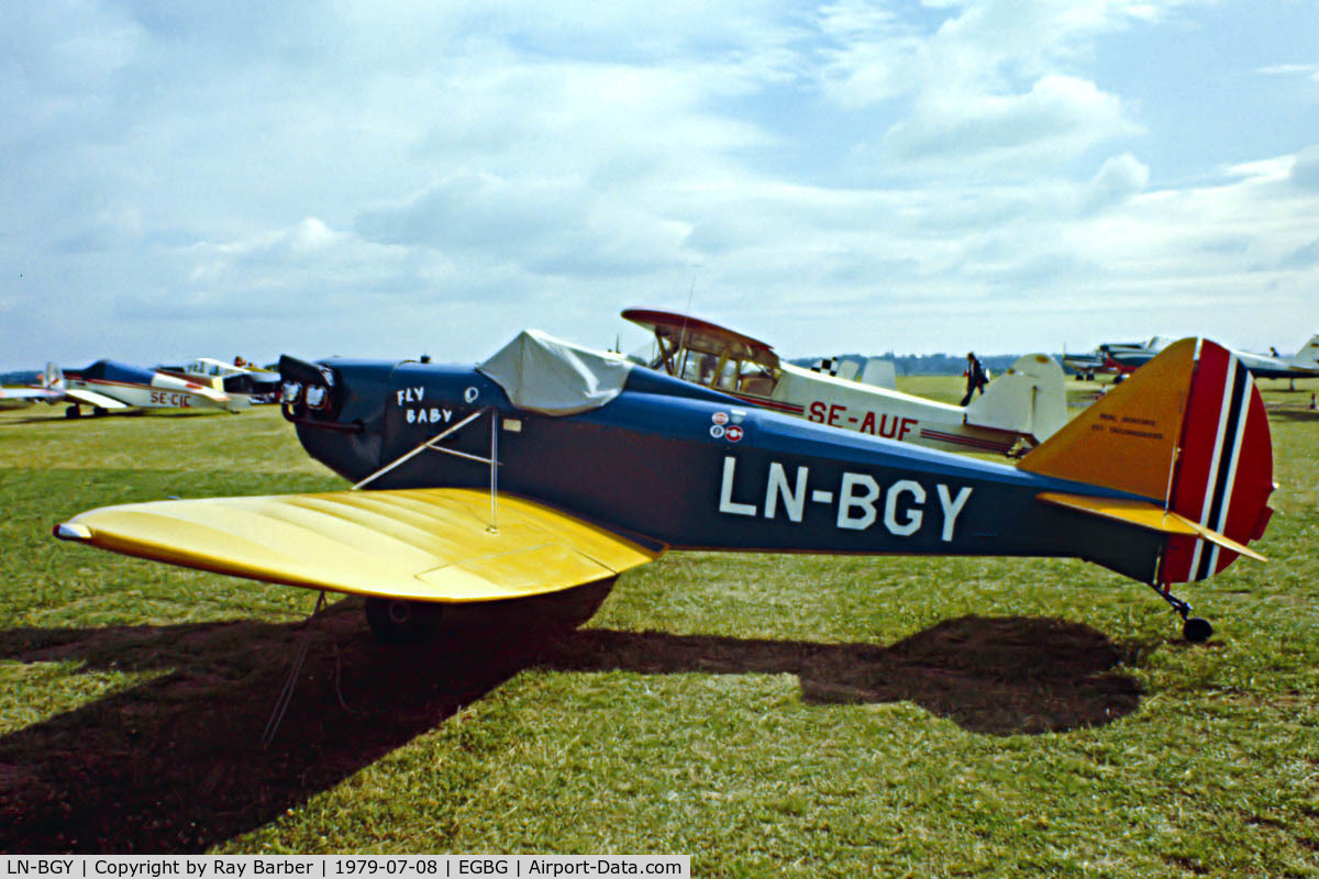 LN-BGY, Bowers Fly Baby 1A C/N 71-8, Seen at PFA Fly In Leicester in 1979 .Image from a slide. Written off 1988-05-07.