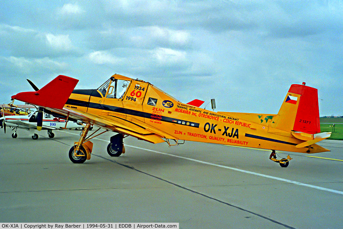 OK-XJA, 1992 Zlin Z-137T Agro-Turbo C/N 046, Zlin Z.137T Agro Turbo [046] Berlin-Schonefeld~D 31/05/1994. Seen at the Berlin Air Show Schonefeld Germany 1994.