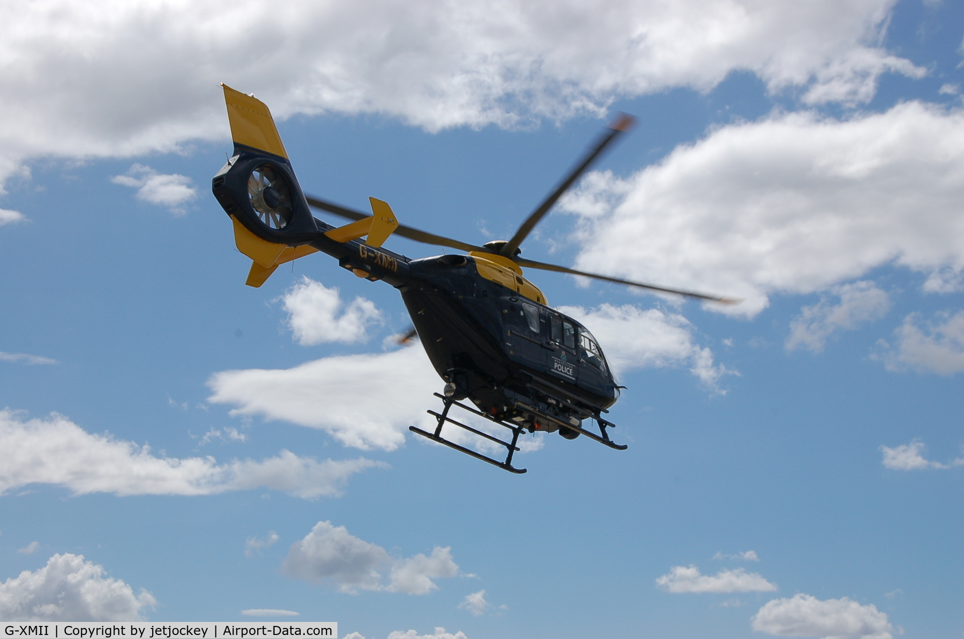 G-XMII, 2002 Eurocopter EC-135T-2+ C/N 0215, Merseyside Police Helicopter leaving old Speke Airport