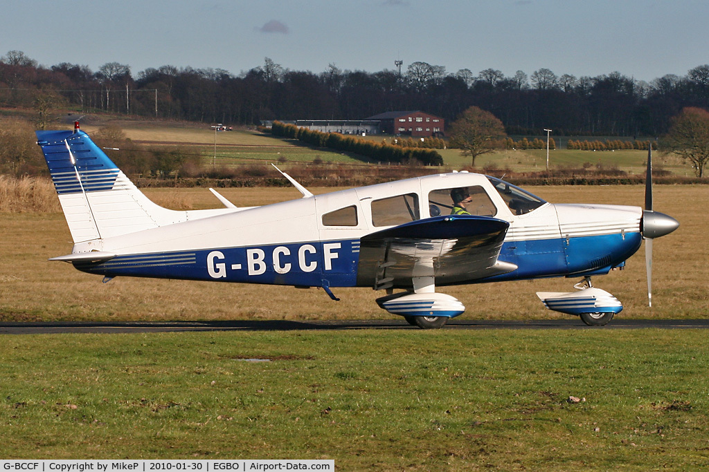 G-BCCF, 1973 Piper PA-28-180 Cherokee Archer C/N 28-7405069, Heading back to Manchester International where this PA-28 is one of just two GA aircraft remaining.