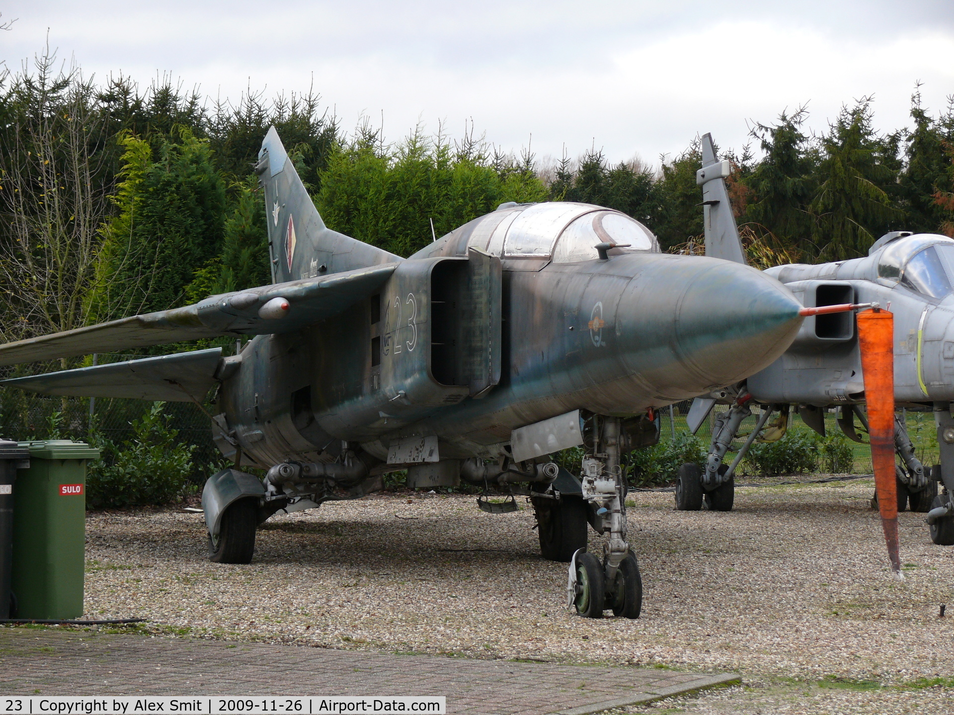 23, Mikoyan-Gurevich MiG-23UB C/N A1038504, Mikoyan Guerevich Mig23UB Flogger 23 East German Air Force of the PS Aero collection in Kessel (PH)