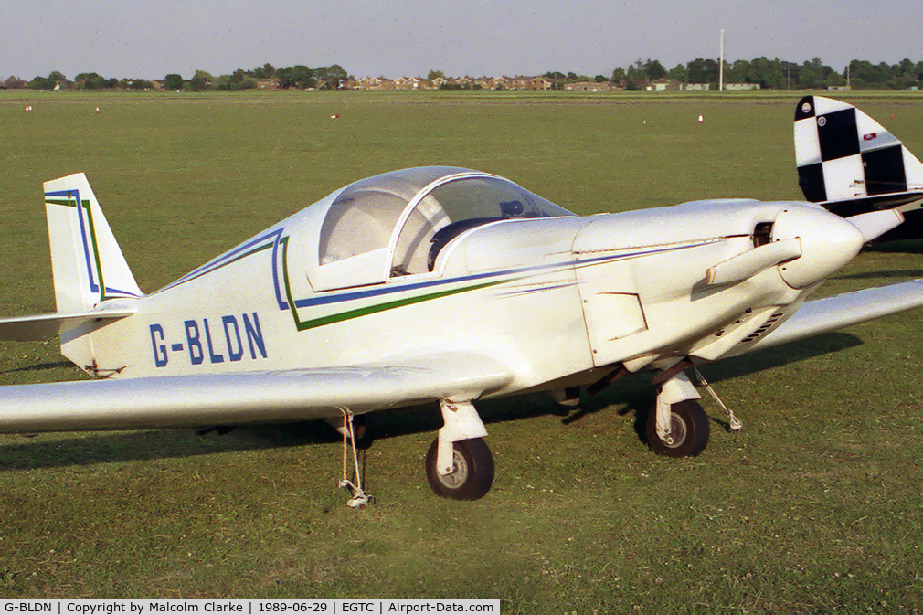 G-BLDN, 1985 Rand KR-2 C/N PFA 129-10913, Rand KR-2 At Cranfield Airport in 1989.